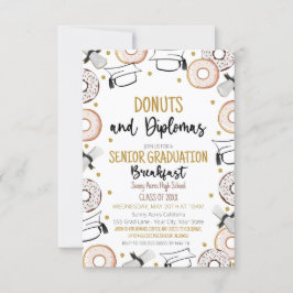 Invitación Celebración de graduación de Donuts y Diplomas