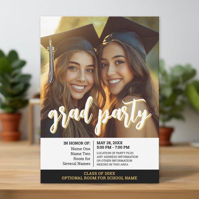 Invitación Celebración de graduación de grupo - Fiesta conjun (Group Graduation Party Invitation)
