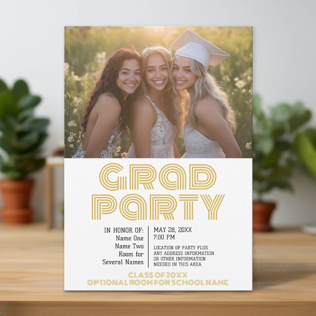 Invitación Celebración de graduación de grupo - Fiesta conjun (Group Graduation Party Invitation)