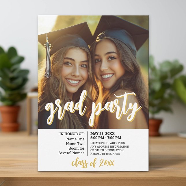 Invitación Celebración de graduación de grupo - Fiesta conjun (Group Graduation Party Invitation)
