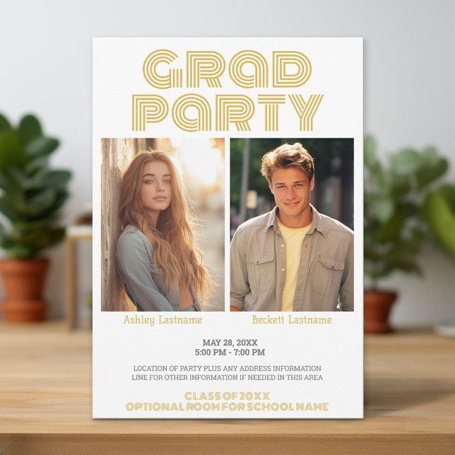Invitación Celebración de graduación de grupo - Fiesta conjun (Group Graduation Party Invitation)
