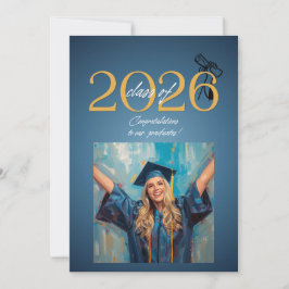 Invitación Celebración de Graduación de la Clase de 2026 Azul