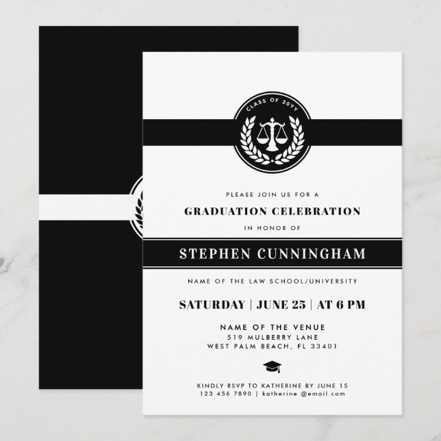 Invitación Celebración de graduación de la Facultad de Derech (Anverso / Reverso)