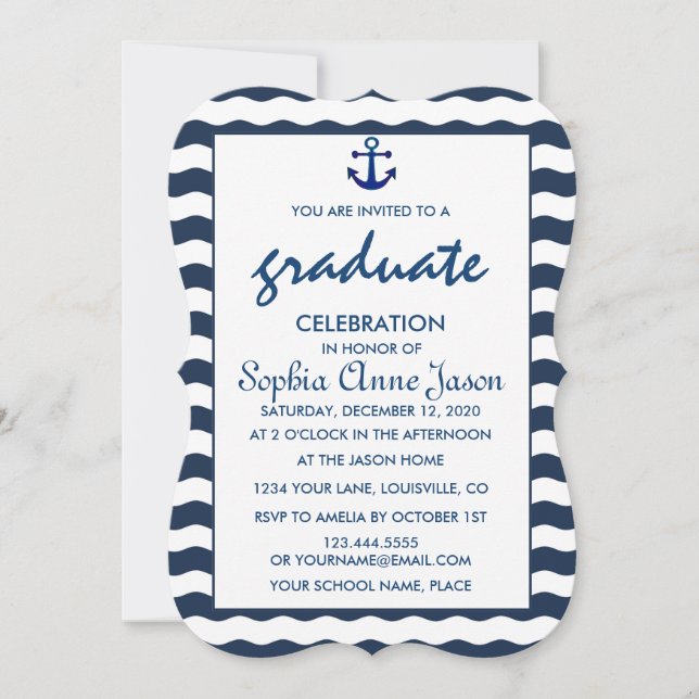 Invitación CELEBRACIÓN DE GRADUACIÓN DE Olas de la Marina Náu (Anverso)