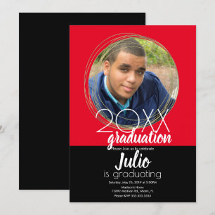 Invitación Celebración de Graduación Moderna de Dos Tonos Fot