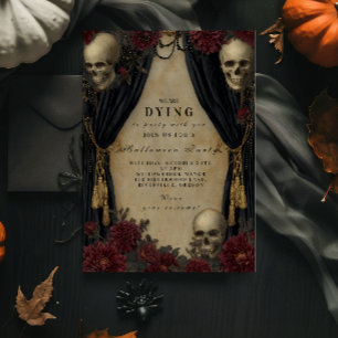 Invitación Celebración de Halloween con el cráneo oscuro de l