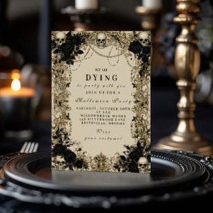 Invitación Celebración de Halloween Dark Elegance Skull and R