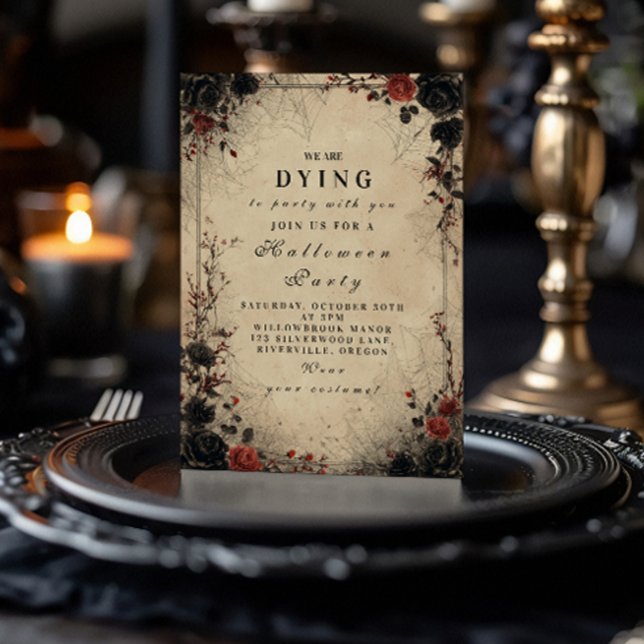 Invitación Celebración de Halloween en la Rosa gótica Cobweb (Subido por el creador)