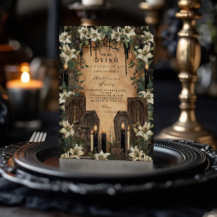 Invitación Celebración de Halloween en Macabre Coffin con vel