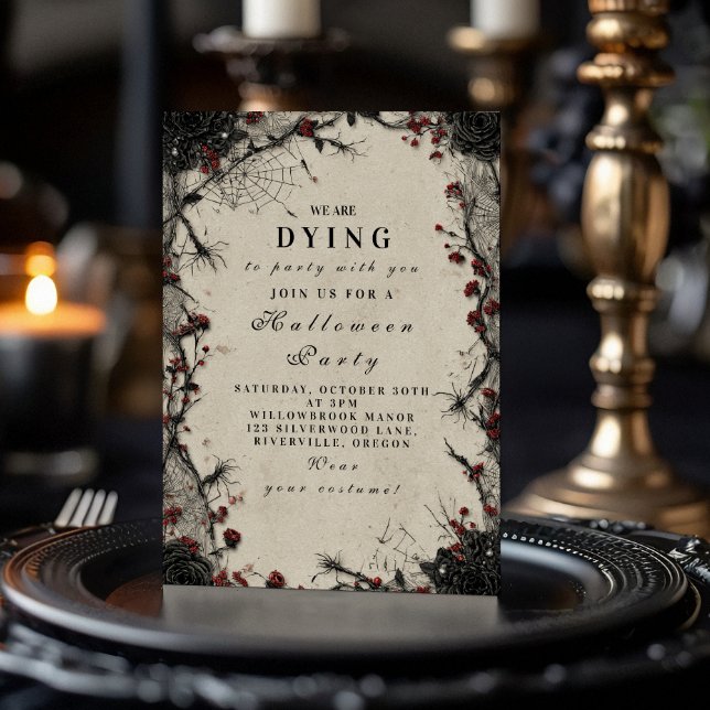 Invitación Celebración de Halloween, un Rosa gótico embrujado (Subido por el creador)