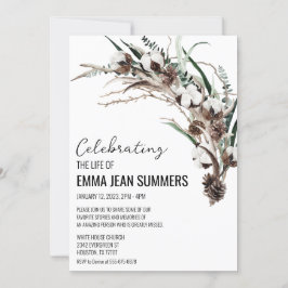 Invitación Celebración de Invierno de la Vida Algodón Follaje