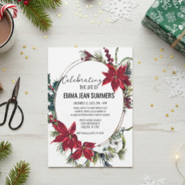 Invitación Celebración de Invierno de la Vida Flor de Nochebu