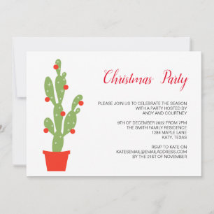 Invitación Celebración de invierno de navidades con Cactus li