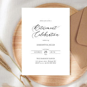 Invitación Celebración de Jubilación con Escritura Moderna y