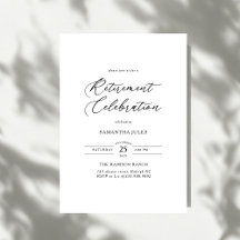 Celebración de Jubilación con Letra Elegante Moder