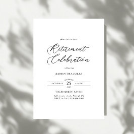 Invitación Celebración de Jubilación con Letra Elegante Moder