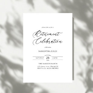 Invitación Celebración de Jubilación con Letra Elegante Moder