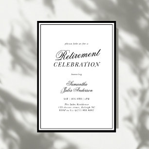 Invitación Celebración de Jubilación con Letra Elegante Moder