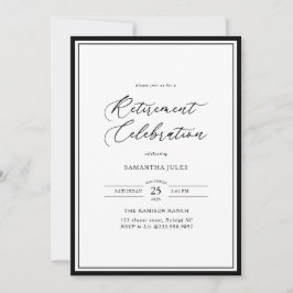 Invitación Celebración de Jubilación con Letra Elegante Moder