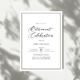 Invitación Celebración de Jubilación con Letra Moderna y Eleg