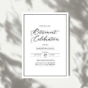 Invitación Celebración de Jubilación con Letra Moderna y Eleg