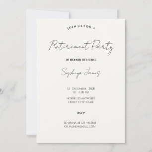 Invitación Celebración de jubilación de atención médica Minim