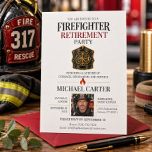 Celebración de Jubilación de Bombero Moderno y Ele