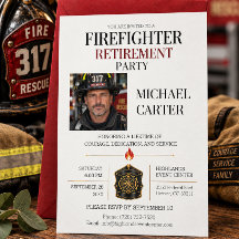 Celebración de Jubilación de Bombero Moderno y Ele