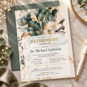 Invitación Celebración de Jubilación de Dentista con Acuarela