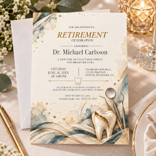 Invitación Celebración de Jubilación de Dentista de Marfil Do