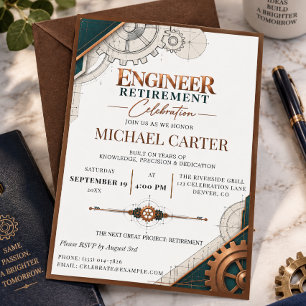 Invitación Celebración de Jubilación de Ingeniero Elegante Te