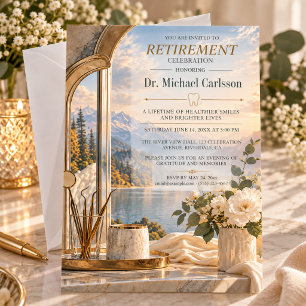 Invitación Celebración de jubilación del dentista de montaña