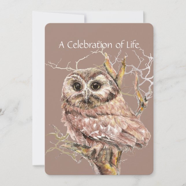 Invitación Celebración de la acuarela de Bird Bird Life Servi (Anverso)