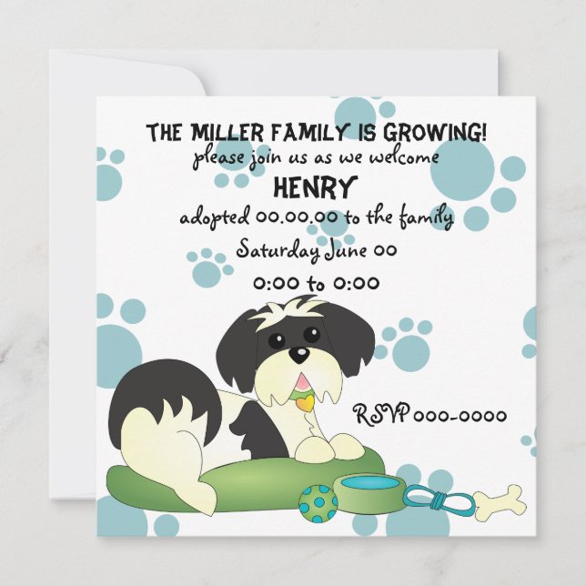 Invitación ¡Celebración de la adopción de cachorros! (Anverso)