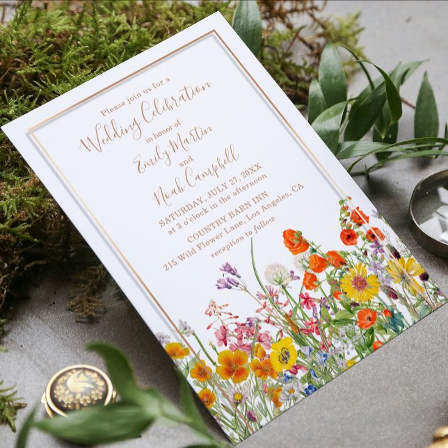 Invitación Celebración de la boda de campo de las flores silv (Subido por el creador)