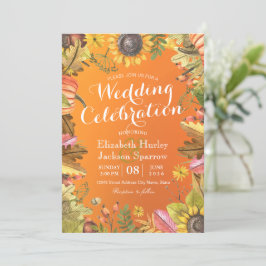Invitación Celebración de la boda otoño Calabaza de hojas de