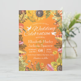 Invitación Celebración de la boda otoño Calabaza de hojas de