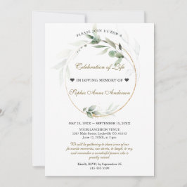 Invitación Celebración de la celebración del funeral de la vi