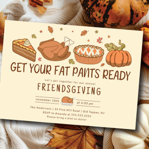 Invitación Celebración de la cena de los Fat Pants, que dan a