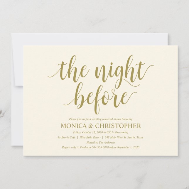 Invitación Celebración de la cena de un ensayo rústico Boda (Anverso)