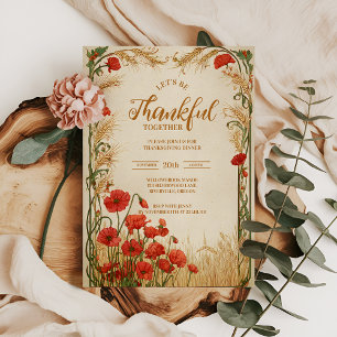 Invitación Celebración de la cosecha de la amapola de otoño