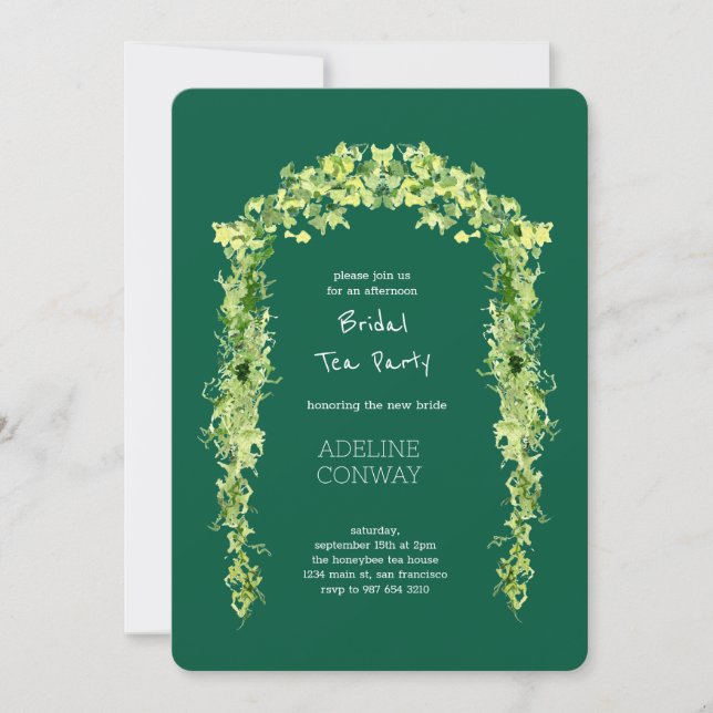 Invitación Celebración de la ducha de la novia en el jardín d (Anverso)