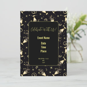 Invitación Celebración de la espumosidad - Libaciones en oro