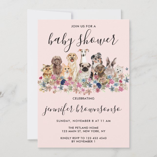Invitación Celebración de la familia de los Mascotas de los p (Anverso)