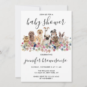 Invitación Celebración de la familia Mascota de perros Baby S