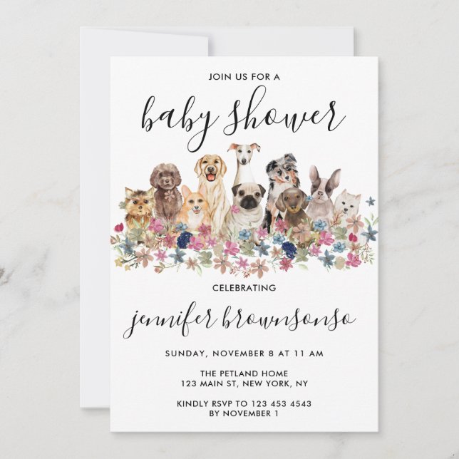 Invitación Celebración de la familia Mascota de perros Baby S (Anverso)