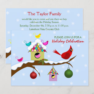 Invitación Celebración de la festividad de los Navidades Aves