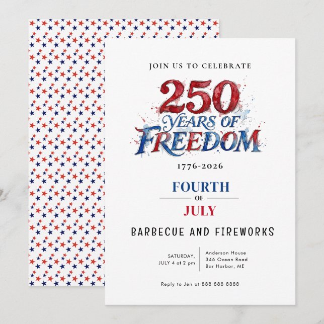 Invitación Celebración de la fiesta América 250 (Anverso / Reverso)