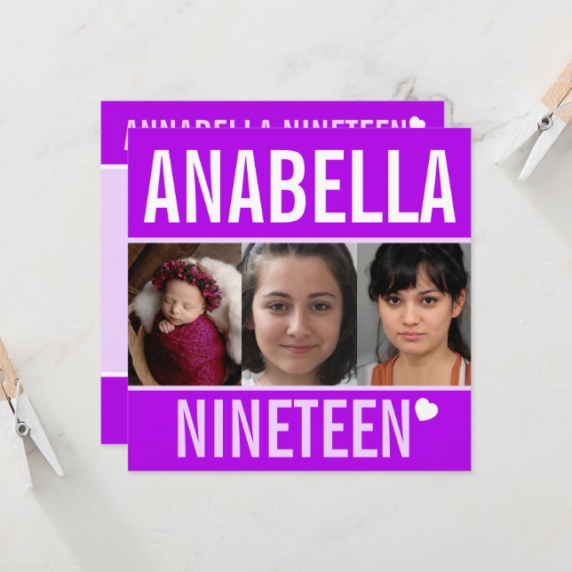 Invitación celebración de la fiesta de cumpleaños 19 foto mor (Anverso/Reverso In Situ)