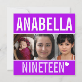 Invitación celebración de la fiesta de cumpleaños 19 foto mor